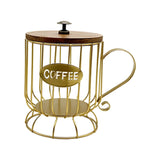 Maxbell Coffee Pod Holder Large Capacity Rustic Organizer for Countertop Kitchen Bar S gold