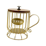 Maxbell Coffee Pod Holder Large Capacity Rustic Organizer for Countertop Kitchen Bar S gold