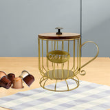 Maxbell Coffee Pod Holder Large Capacity Rustic Organizer for Countertop Kitchen Bar S gold