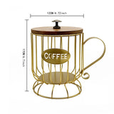Maxbell Coffee Pod Holder Large Capacity Rustic Organizer for Countertop Kitchen Bar S gold