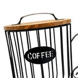 Maxbell Coffee Pod Holder Large Capacity Rustic Organizer for Countertop Kitchen Bar L black