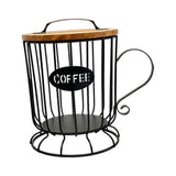 Maxbell Coffee Pod Holder Large Capacity Rustic Organizer for Countertop Kitchen Bar L black