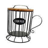 Maxbell Coffee Pod Holder Large Capacity Rustic Organizer for Countertop Kitchen Bar L black