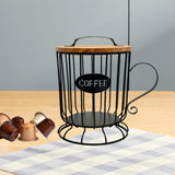 Maxbell Coffee Pod Holder Large Capacity Rustic Organizer for Countertop Kitchen Bar L black