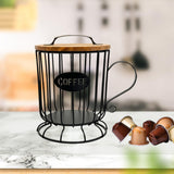 Maxbell Coffee Pod Holder Large Capacity Rustic Organizer for Countertop Kitchen Bar L black