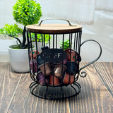 Maxbell Coffee Pod Holder Large Capacity Rustic Organizer for Countertop Kitchen Bar L black