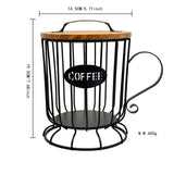 Maxbell Coffee Pod Holder Large Capacity Rustic Organizer for Countertop Kitchen Bar L black