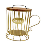 Maxbell Coffee Pod Holder Large Capacity Rustic Organizer for Countertop Kitchen Bar L gold