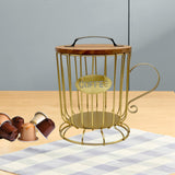 Maxbell Coffee Pod Holder Large Capacity Rustic Organizer for Countertop Kitchen Bar L gold
