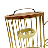 Maxbell Coffee Pod Holder Large Capacity Rustic Organizer for Countertop Kitchen Bar L gold