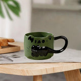 Maxbell Ceramic Coffee Mug with Handle Unique Coffee Cup for Restaurant Kitchen Cafe green