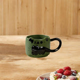 Maxbell Ceramic Coffee Mug with Handle Unique Coffee Cup for Restaurant Kitchen Cafe green