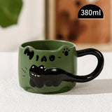 Maxbell Ceramic Coffee Mug with Handle Unique Coffee Cup for Restaurant Kitchen Cafe green