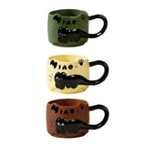 Maxbell Ceramic Coffee Mug with Handle Unique Coffee Cup for Restaurant Kitchen Cafe green