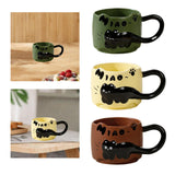 Maxbell Ceramic Coffee Mug with Handle Unique Coffee Cup for Restaurant Kitchen Cafe green