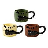 Maxbell Ceramic Coffee Mug with Handle Unique Coffee Cup for Restaurant Kitchen Cafe green