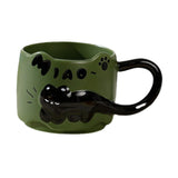 Maxbell Ceramic Coffee Mug with Handle Unique Coffee Cup for Restaurant Kitchen Cafe green