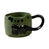 Maxbell Ceramic Coffee Mug with Handle Unique Coffee Cup for Restaurant Kitchen Cafe green