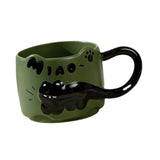 Maxbell Ceramic Coffee Mug with Handle Unique Coffee Cup for Restaurant Kitchen Cafe green