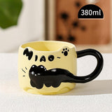 Maxbell Ceramic Coffee Mug with Handle Unique Coffee Cup for Restaurant Kitchen Cafe beige