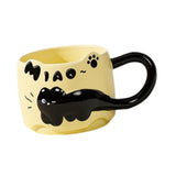Maxbell Ceramic Coffee Mug with Handle Unique Coffee Cup for Restaurant Kitchen Cafe beige