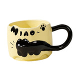 Maxbell Ceramic Coffee Mug with Handle Unique Coffee Cup for Restaurant Kitchen Cafe beige