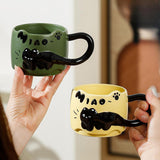 Maxbell Ceramic Coffee Mug with Handle Unique Coffee Cup for Restaurant Kitchen Cafe beige