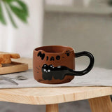Maxbell Ceramic Coffee Mug with Handle Unique Coffee Cup for Restaurant Kitchen Cafe brown