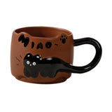 Maxbell Ceramic Coffee Mug with Handle Unique Coffee Cup for Restaurant Kitchen Cafe brown