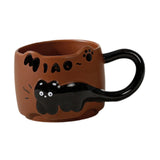 Maxbell Ceramic Coffee Mug with Handle Unique Coffee Cup for Restaurant Kitchen Cafe brown