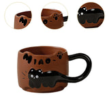 Maxbell Ceramic Coffee Mug with Handle Unique Coffee Cup for Restaurant Kitchen Cafe brown