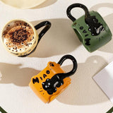 Maxbell Ceramic Coffee Mug with Handle Unique Coffee Cup for Restaurant Kitchen Cafe brown