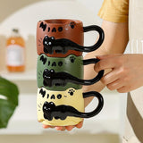 Maxbell Ceramic Coffee Mug with Handle Unique Coffee Cup for Restaurant Kitchen Cafe brown