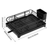 Maxbell Dish Drying Rack Portable Dish Drainer for Home Use Kitchen Counter Flatware Black