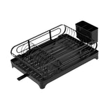 Maxbell Dish Drying Rack Portable Dish Drainer for Home Use Kitchen Counter Flatware Black