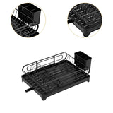 Maxbell Dish Drying Rack Portable Dish Drainer for Home Use Kitchen Counter Flatware Black