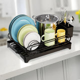Maxbell Dish Drying Rack Portable Dish Drainer for Home Use Kitchen Counter Flatware Black