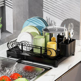 Maxbell Dish Drying Rack Portable Dish Drainer for Home Use Kitchen Counter Flatware Black