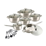 Maxbell 6x Pots and Pans Set Saucepan Sturdy Cookware Set for Indoor Camping Kitchen 12PCS Silver Handle
