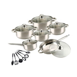 Maxbell 6x Pots and Pans Set Saucepan Sturdy Cookware Set for Indoor Camping Kitchen 12PCS Silver Handle