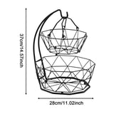 Maxbell 2 Tier Storage Stand Countertop Fruit Basket for Counter Kitchen Bread Snack