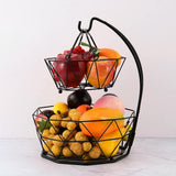 Maxbell 2 Tier Storage Stand Countertop Fruit Basket for Counter Kitchen Bread Snack