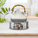 Maxbell Stainless Steel Tea Warmer Hollow Tea Heating Base for Household Cafe Travel