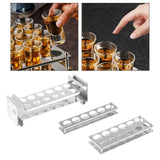 Maxbell Shots Glass Cup Stand Desktop Drinkware Wine Cup Rack for Kitchen KTV Events Type A