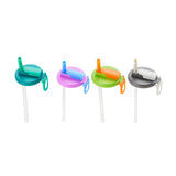 Maxbell Soda Can Lid with Straw Easy to Use Silicone Press to Seal for Standard Cans blue green