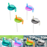 Maxbell Soda Can Lid with Straw Easy to Use Silicone Press to Seal for Standard Cans blue green