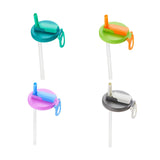 Maxbell Soda Can Lid with Straw Easy to Use Silicone Press to Seal for Standard Cans blue green