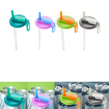 Maxbell Soda Can Lid with Straw Easy to Use Silicone Press to Seal for Standard Cans blue green