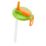 Maxbell Soda Can Lid with Straw Easy to Use Silicone Press to Seal for Standard Cans green orange