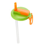 Maxbell Soda Can Lid with Straw Easy to Use Silicone Press to Seal for Standard Cans green orange